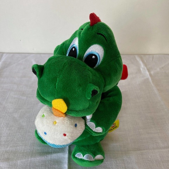 Legoland Plush Dragon Dinosaur Green with cupcake 10 inches Birthday Celebration - Picture 5 of 8